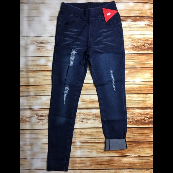 Take 50% off M❤️ Dark Denim Distressed  Jeggings - Picture 6 of 6